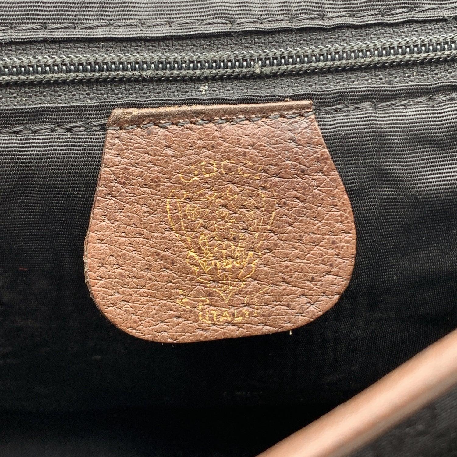 Gucci Vintage Black Brown Monogram Canvas Messenger Bag 4