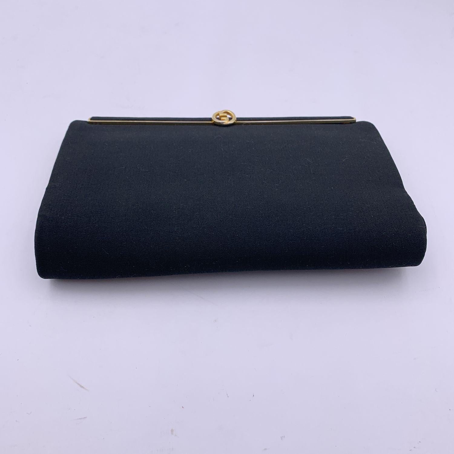 Women's Gucci Vintage Black Canvas Clutch Evening Bag with GG Logo