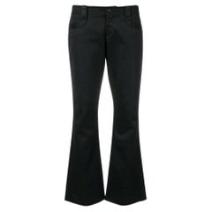 Gucci Vintage black cotton straight 90s trousers