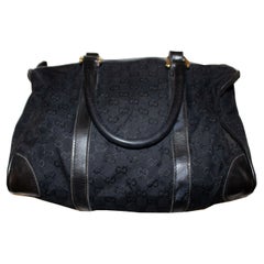 Gucci  Vintage Black Fabric Barrell Bag