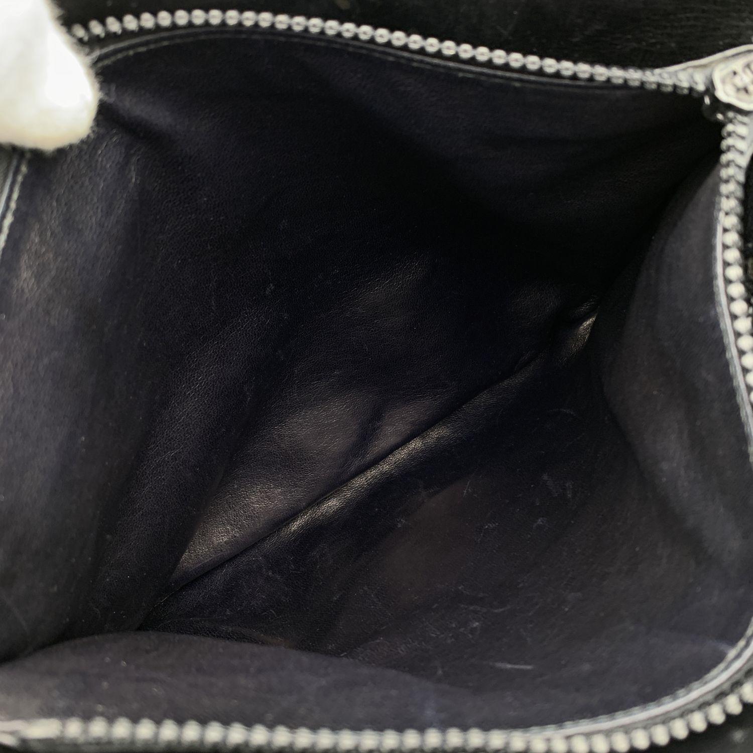 Gucci Vintage Black GG Monogram Canvas Tote Bag with Stripes 4