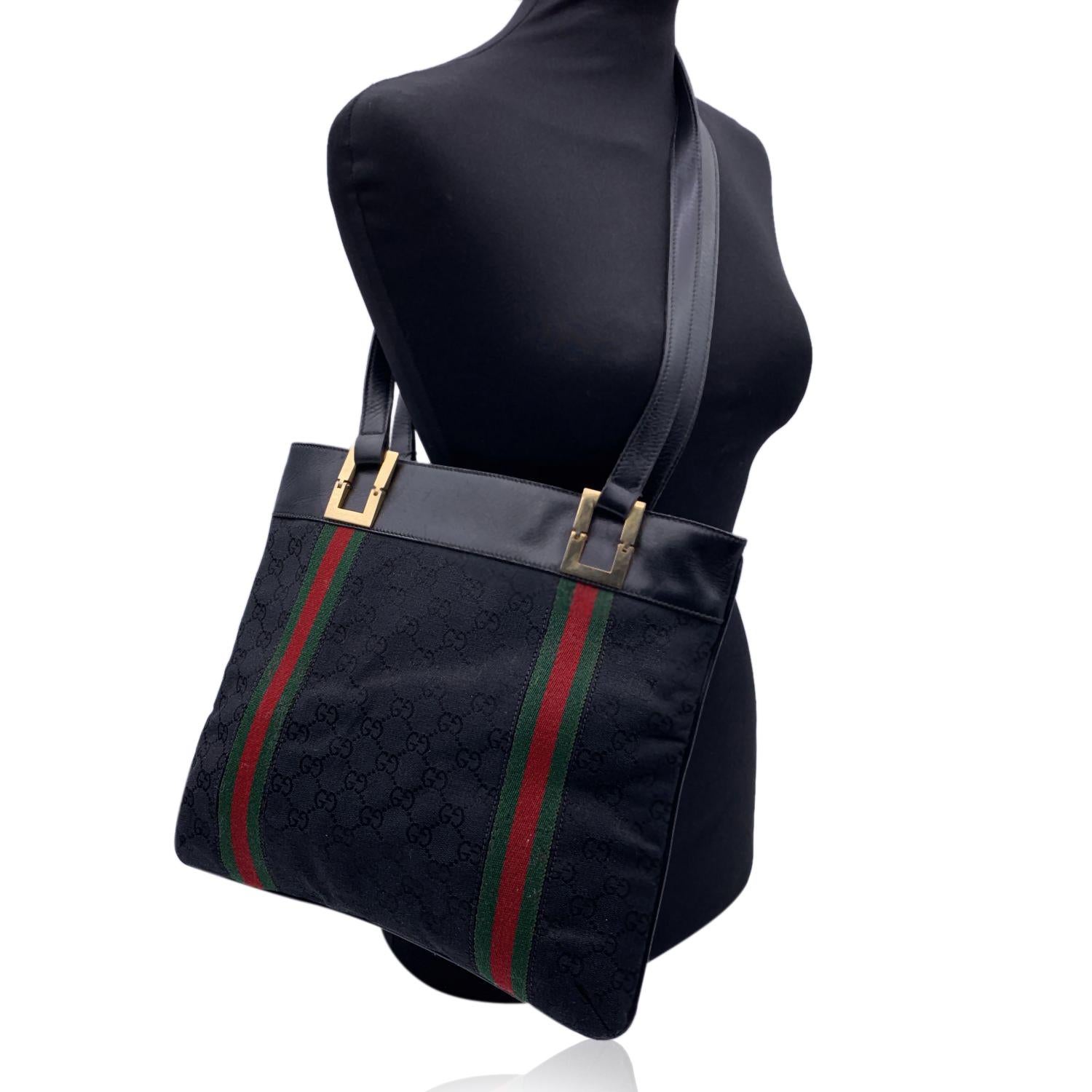gucci canvas tote bag vintage black