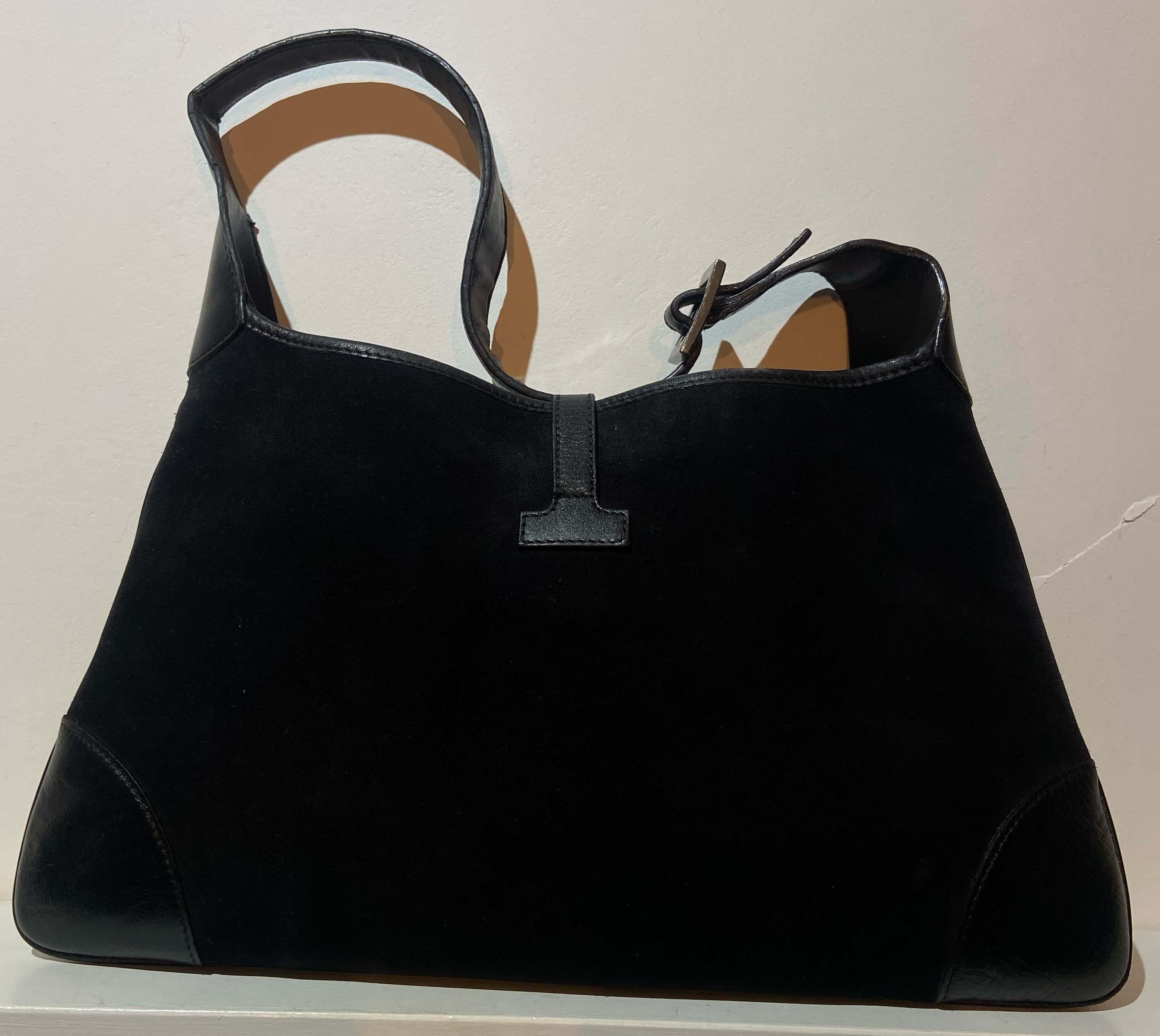 Gucci Vintage Black Jackie Suede Shoulder Bag 1