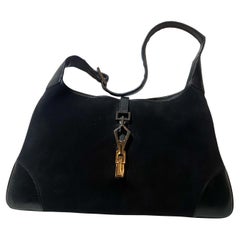 Gucci Vintage Black Jackie Suede Shoulder Bag