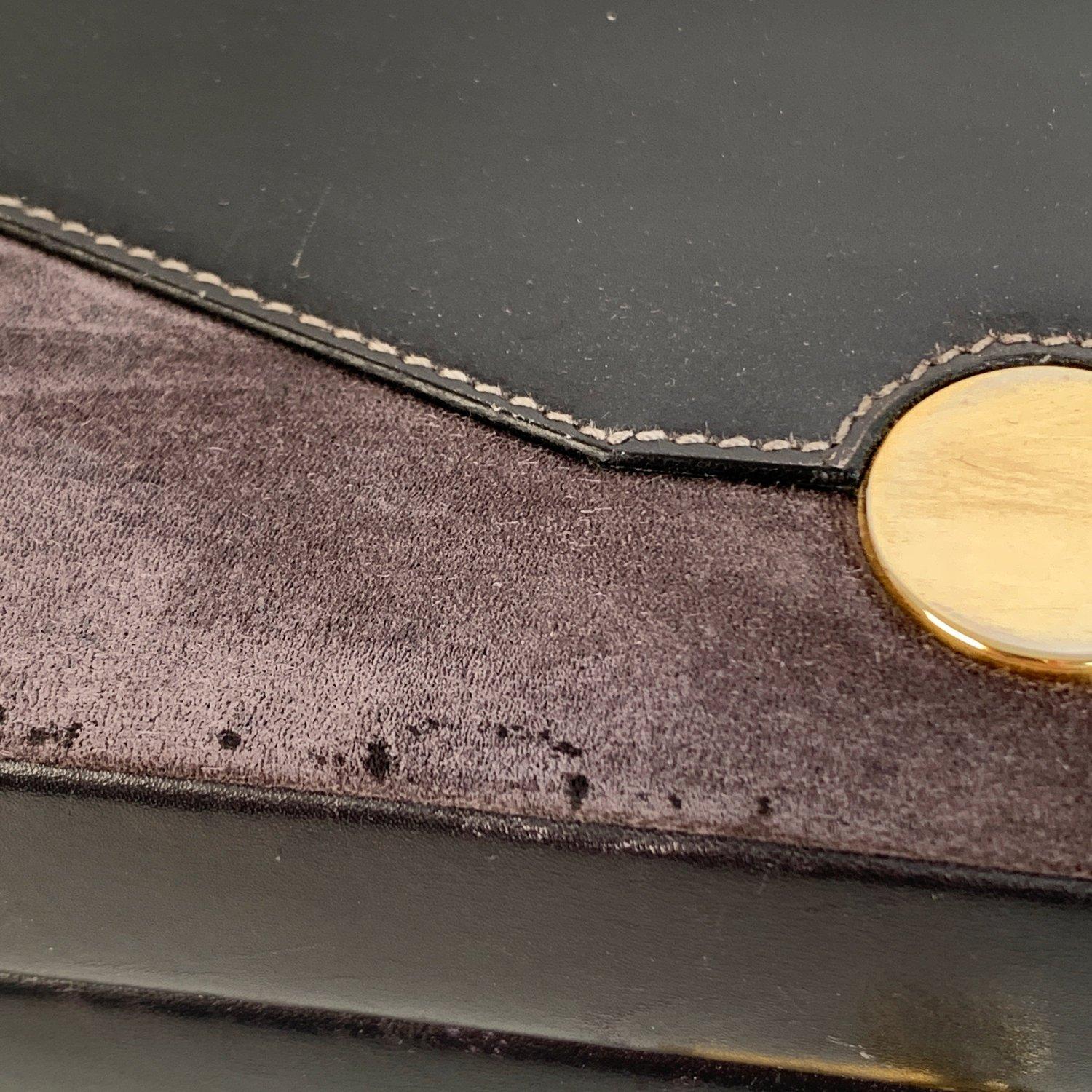 Women's Gucci Vintage Black Leather and Suede Jewelry Case Box