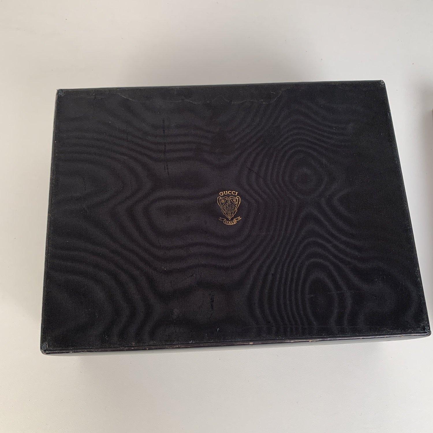Gucci Vintage Black Leather and Suede Jewelry Case Box 1