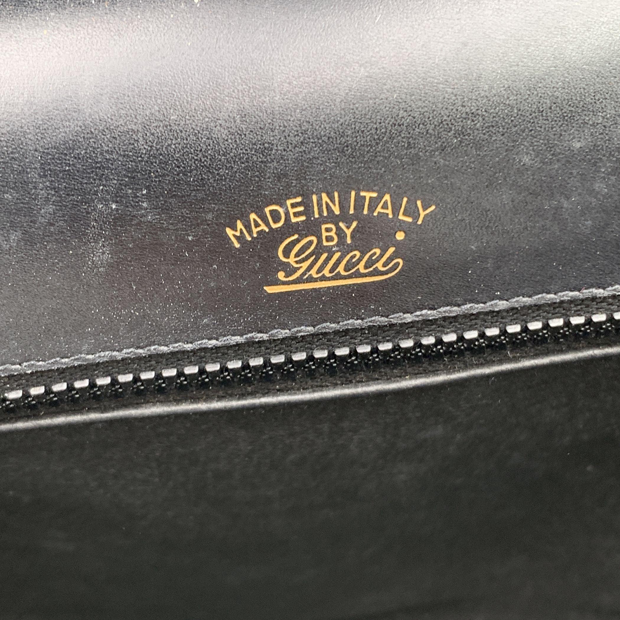 Gucci Vintage Black Leather Bamboo Flap Shoulder Bag 2