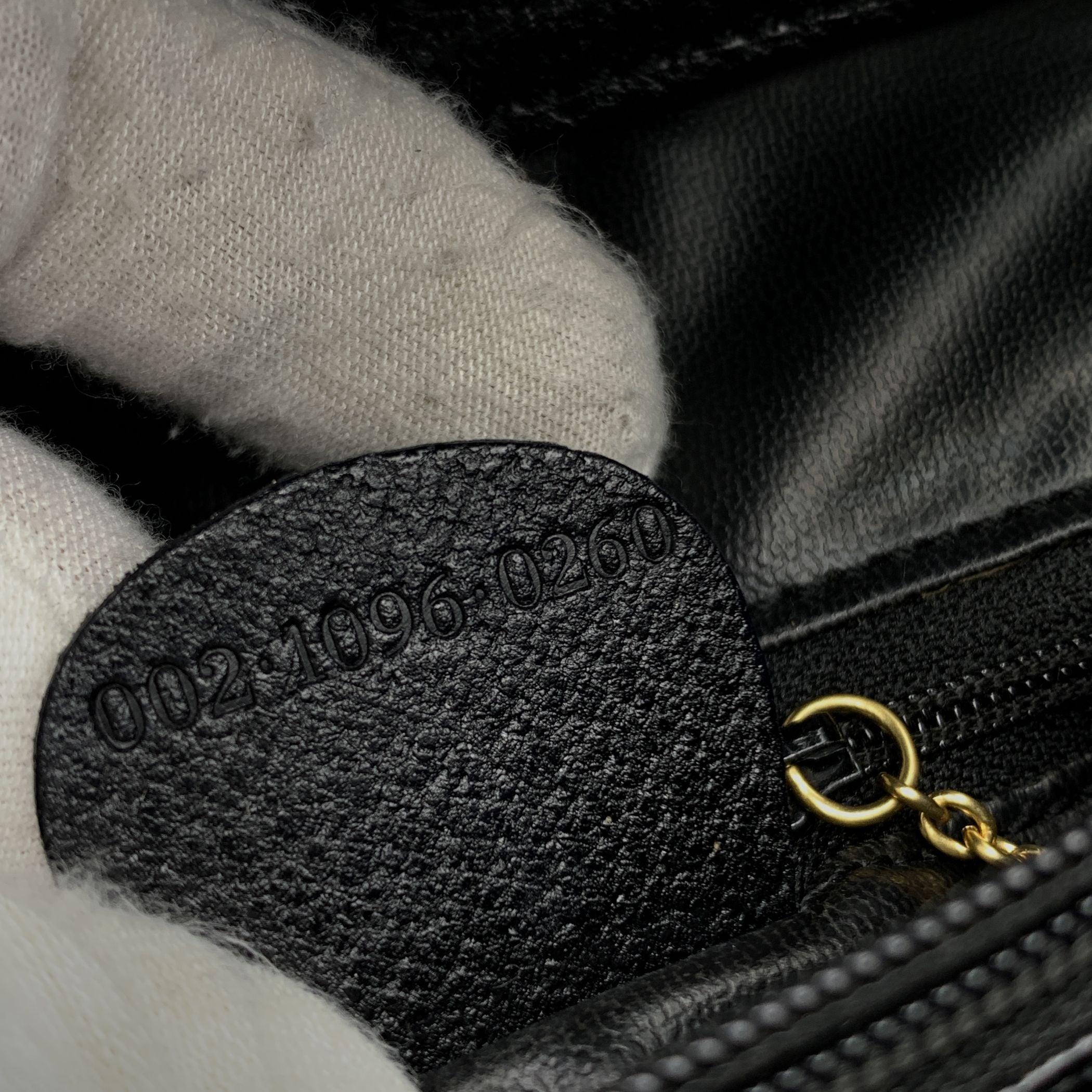 Gucci Vintage Black Leather Bamboo Princess Diana Tote Bag 3