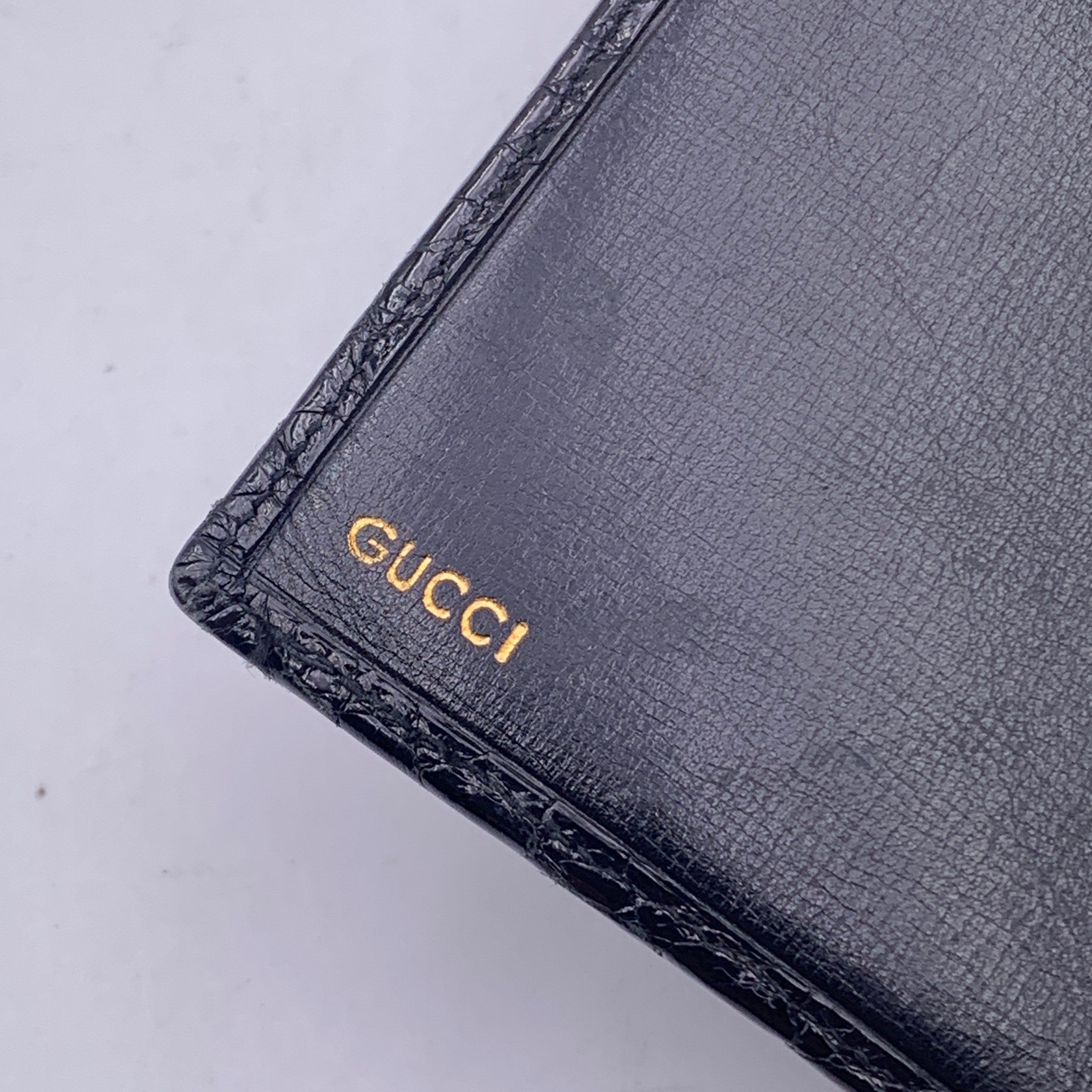 Gucci Vintage Black Leather Bifold Long Bill Wallet 2