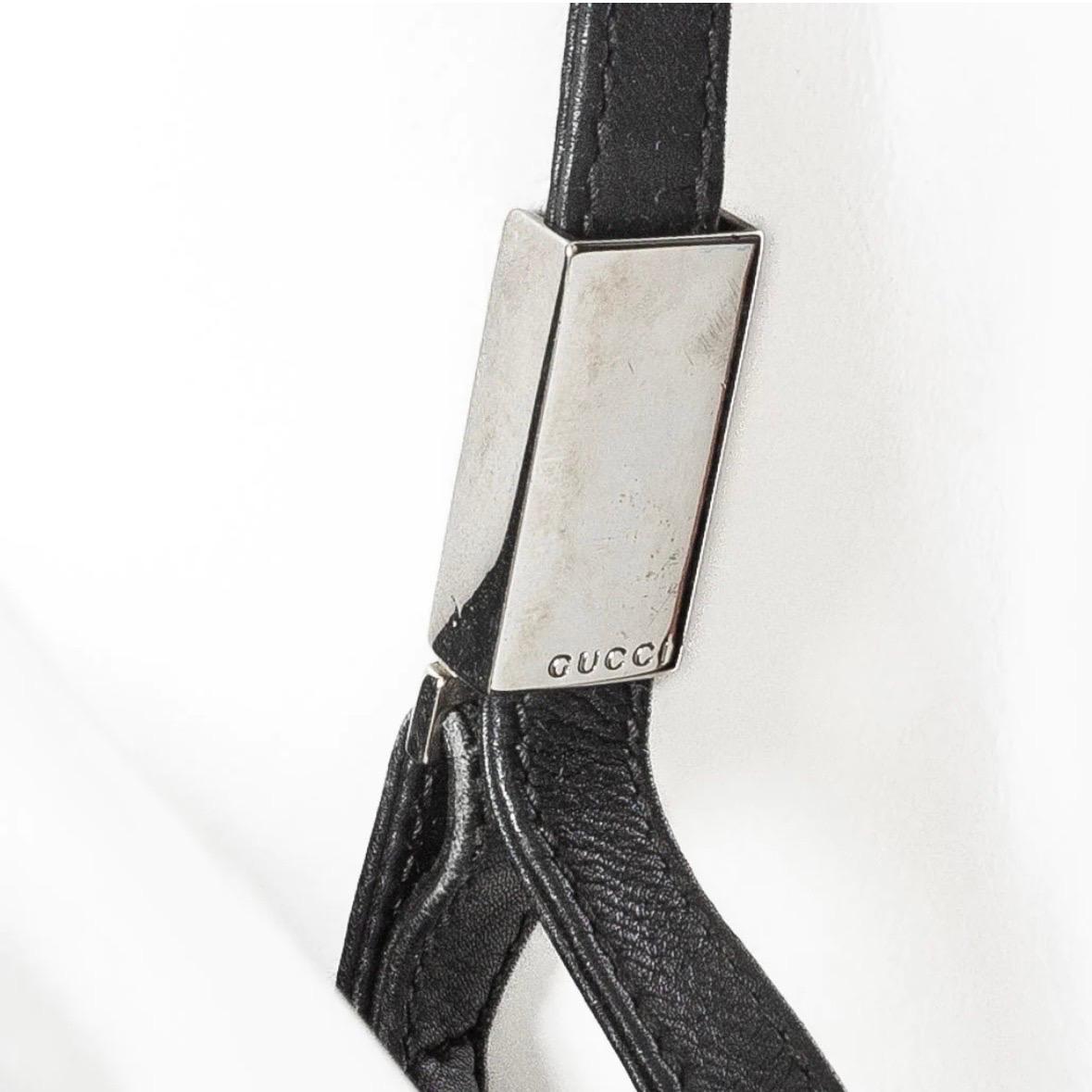 Gucci Vintage Black Leather Drawstring Backpack (Tom Ford) For Sale 4