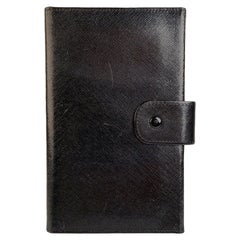 Gucci Vintage Black Leather Folding Travel Photo Frame