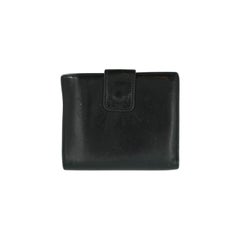Gucci Vintage Black Leather Horseshoe Double Compartment Wallet