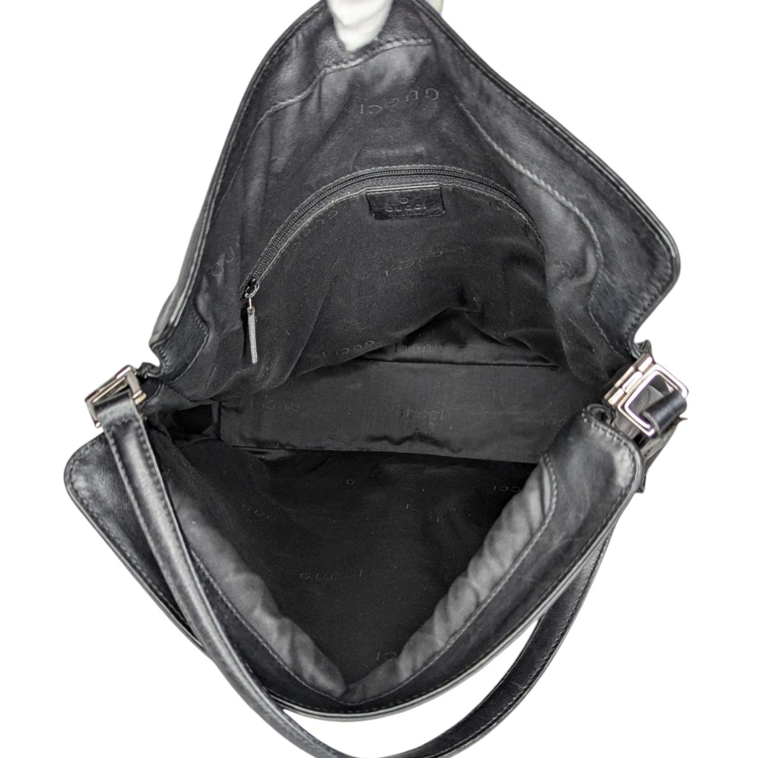 Gucci Vintage Black Leather Jackie Hobo 2