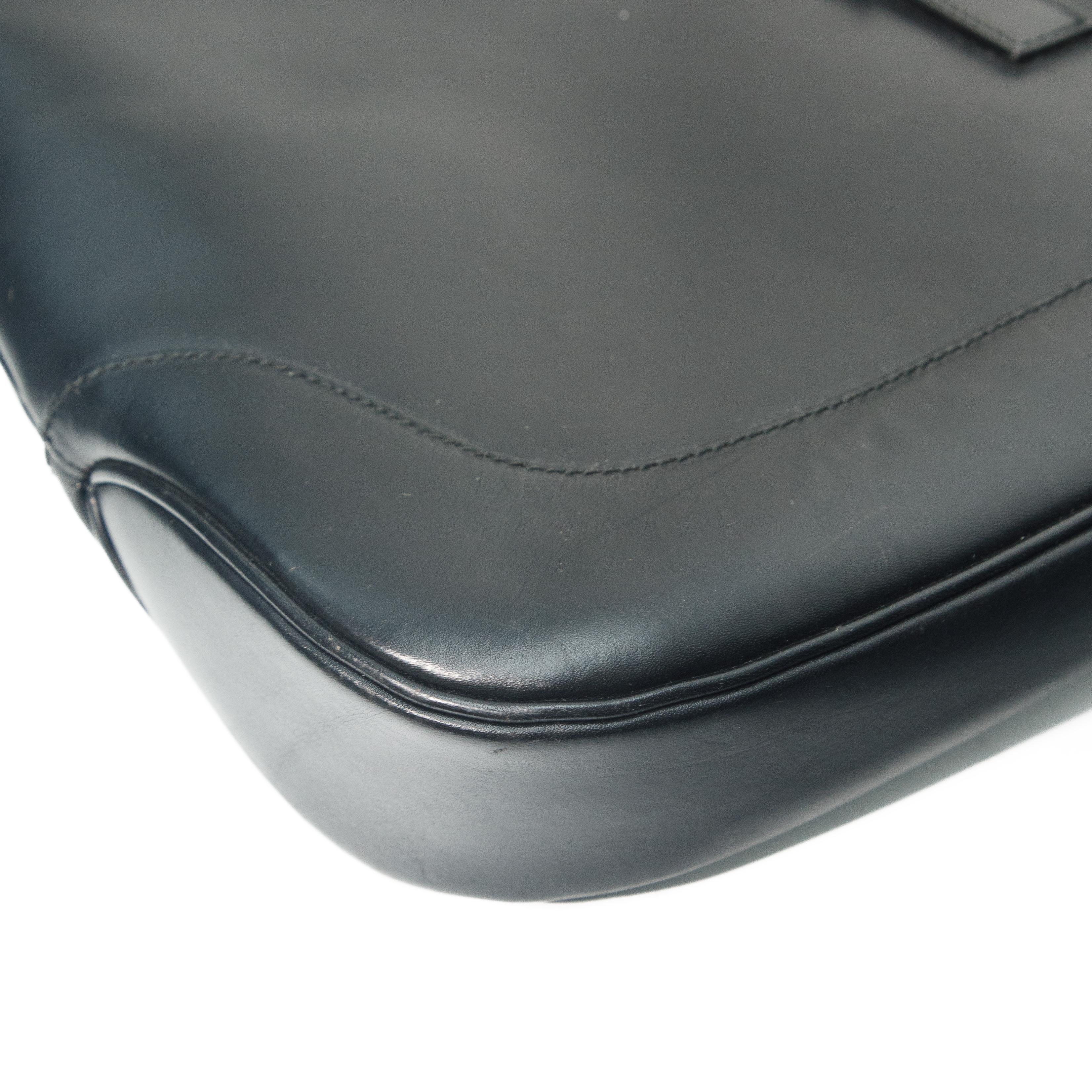 Gucci Vintage Black Leather Jackie Shoulder Bag For Sale 6