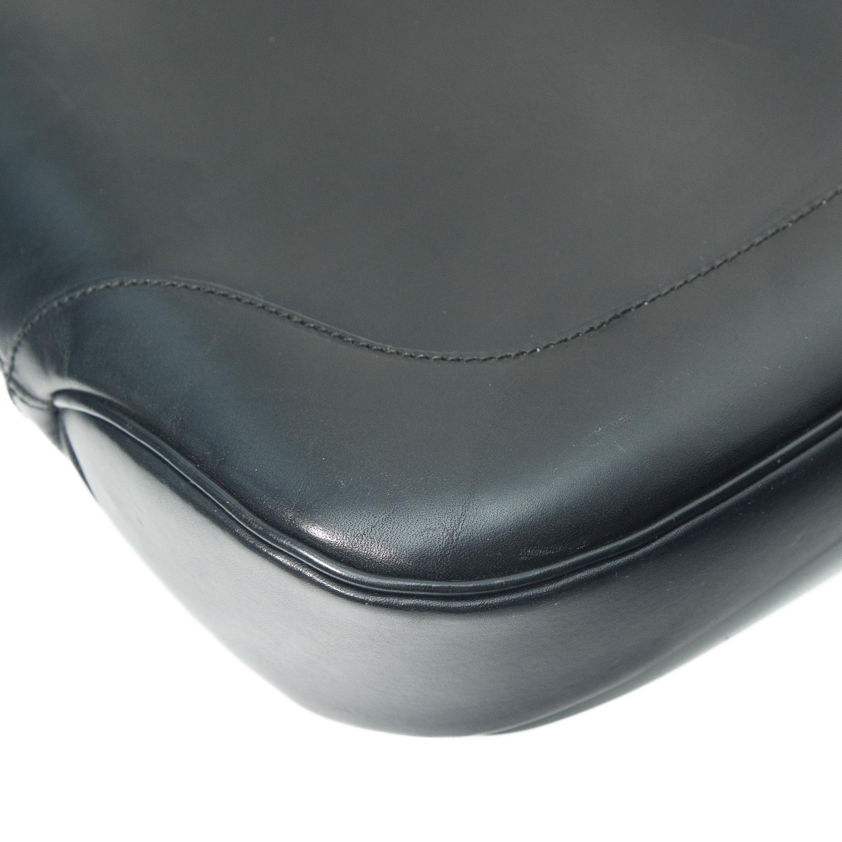 Gucci Vintage Black Leather Jackie Shoulder Bag For Sale 7