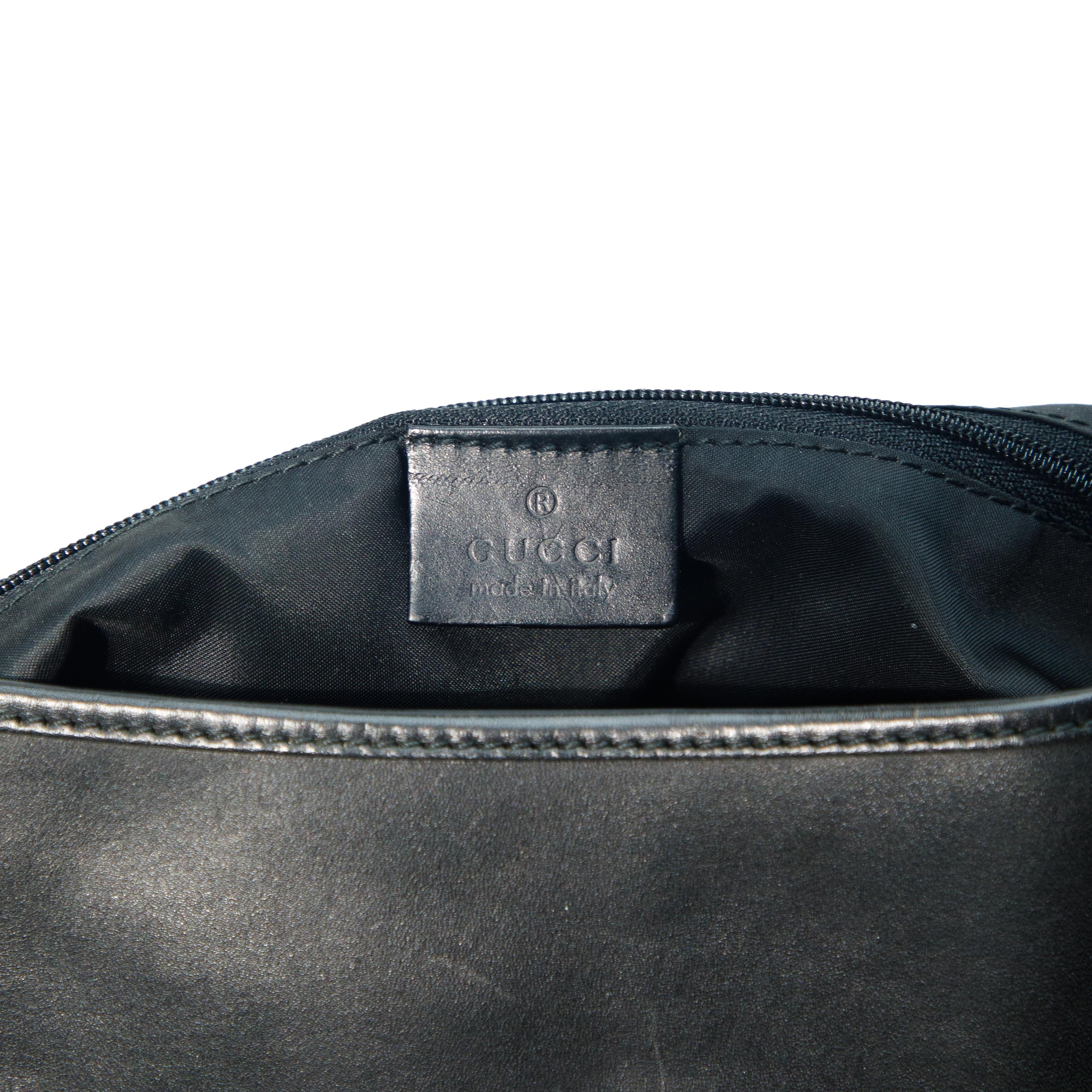 Gucci Vintage Black Leather Jackie Shoulder Bag For Sale 9