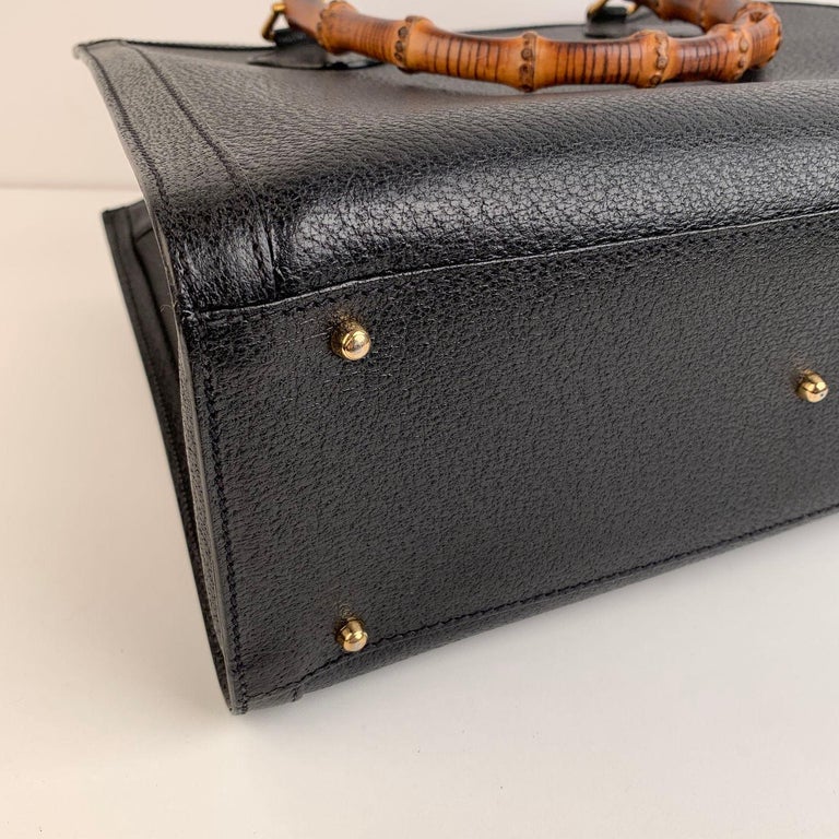Gucci Vintage Black Leather Bamboo Princess Diana Tote Bag – OPA Vintage