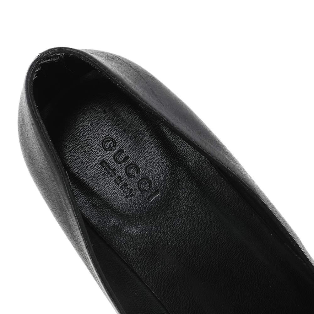 Gucci Vintage Black Leather Pumps Size 38.5 2