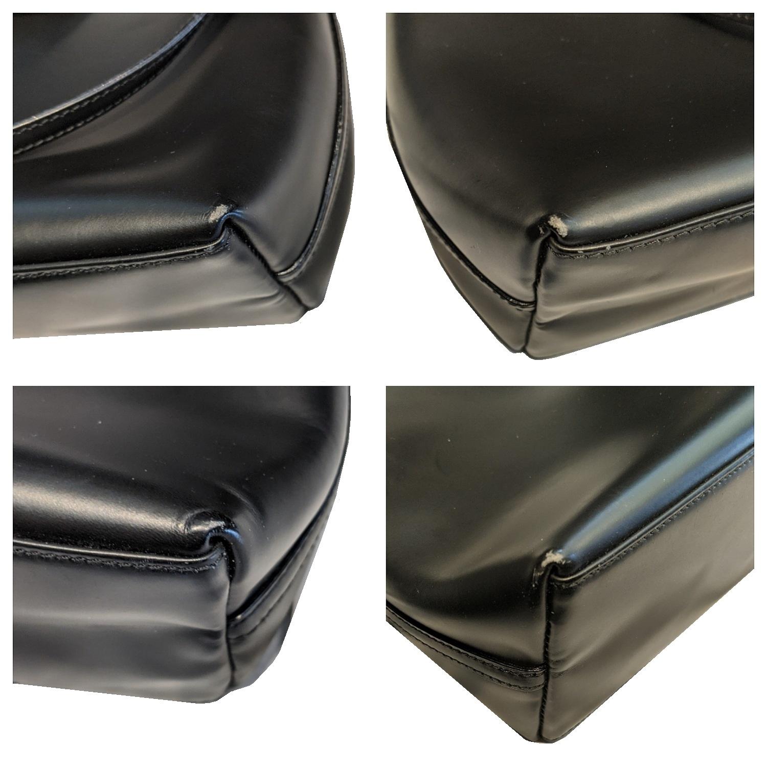 Gucci Vintage Black Leather Shoulder Bag 1