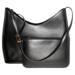 Gucci Vintage Black Leather Shoulder Bag