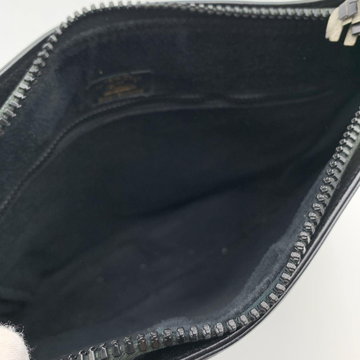 Gucci Vintage Black Leather Shoulder Bag with Chain Strap 1