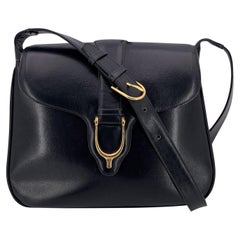 Gucci Vintage Black Leather Spur Box Shoulder Bag Handbag Gucci Vintage Black Leather Spur Box Shoulder Bag Handbag