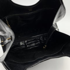 Gucci Vintage Black Leather Stirrup Hobo Bag Handbag