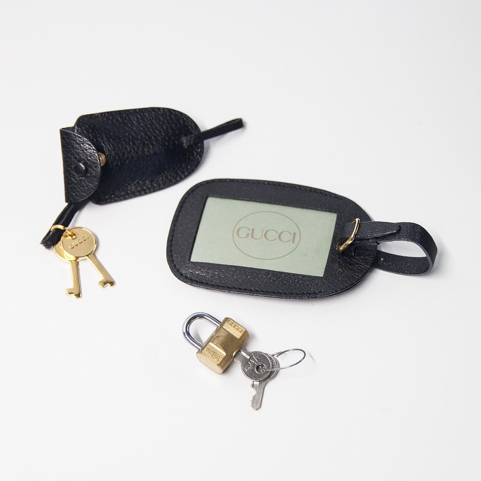 Bolso de viaje Gucci Vintage Negro Piel Supreme GG Canvas en venta 4