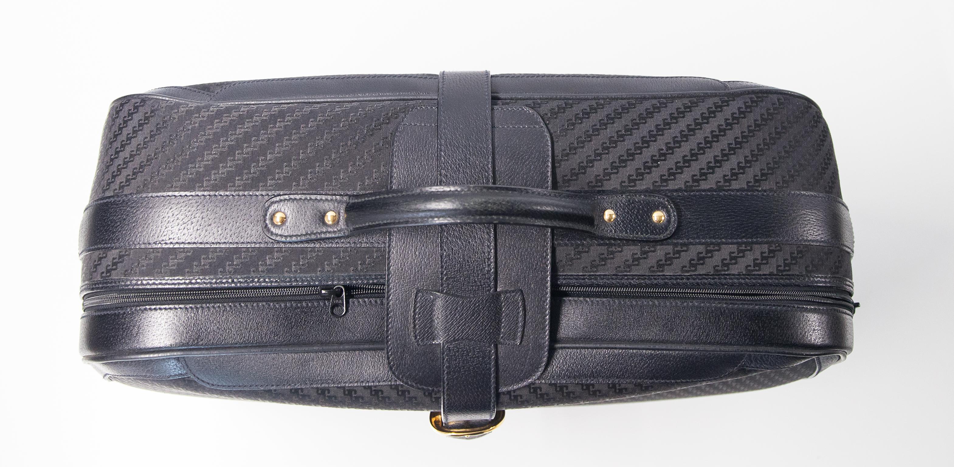 Bolso de viaje Gucci Vintage Negro Piel Supreme GG Canvas siglo XX en venta