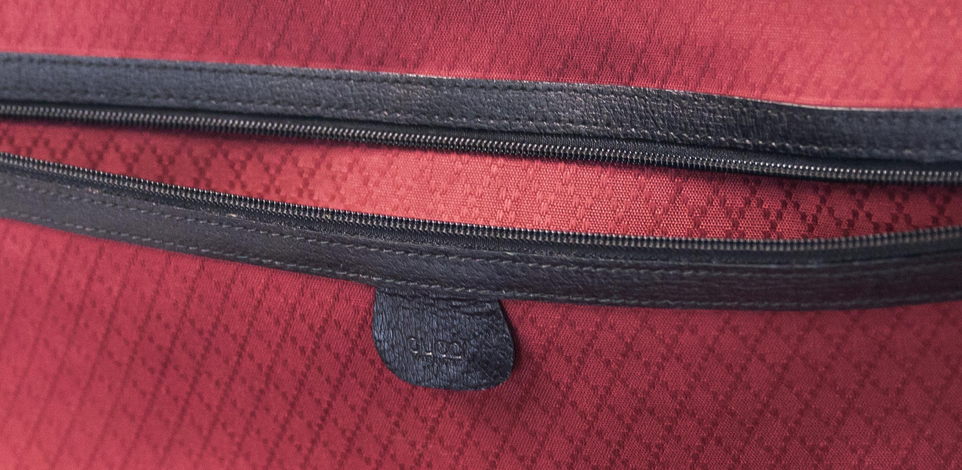 Bolso de viaje Gucci Vintage Negro Piel Supreme GG Canvas en venta 2