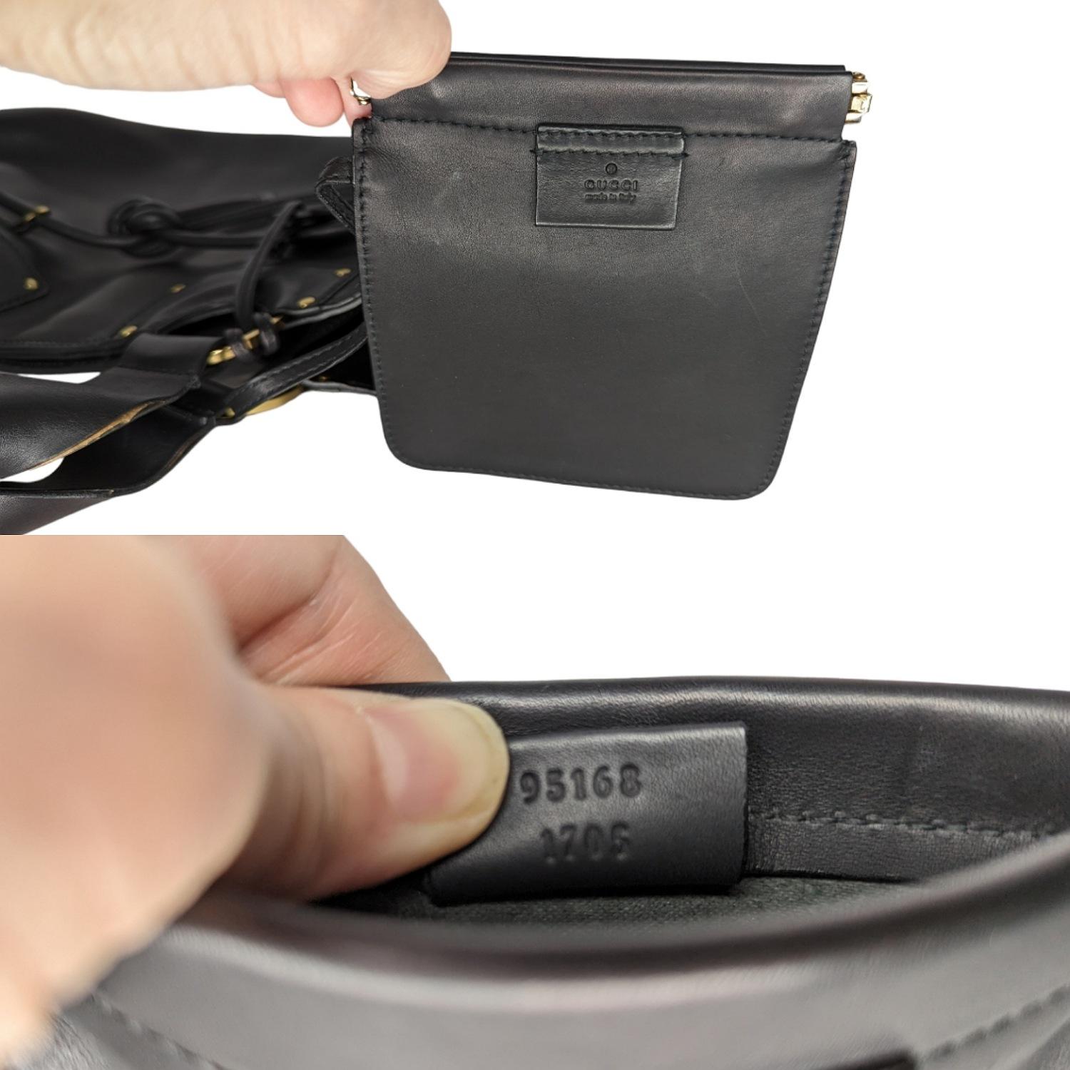 Gucci Vintage Black Leather Top Handle Bag 3