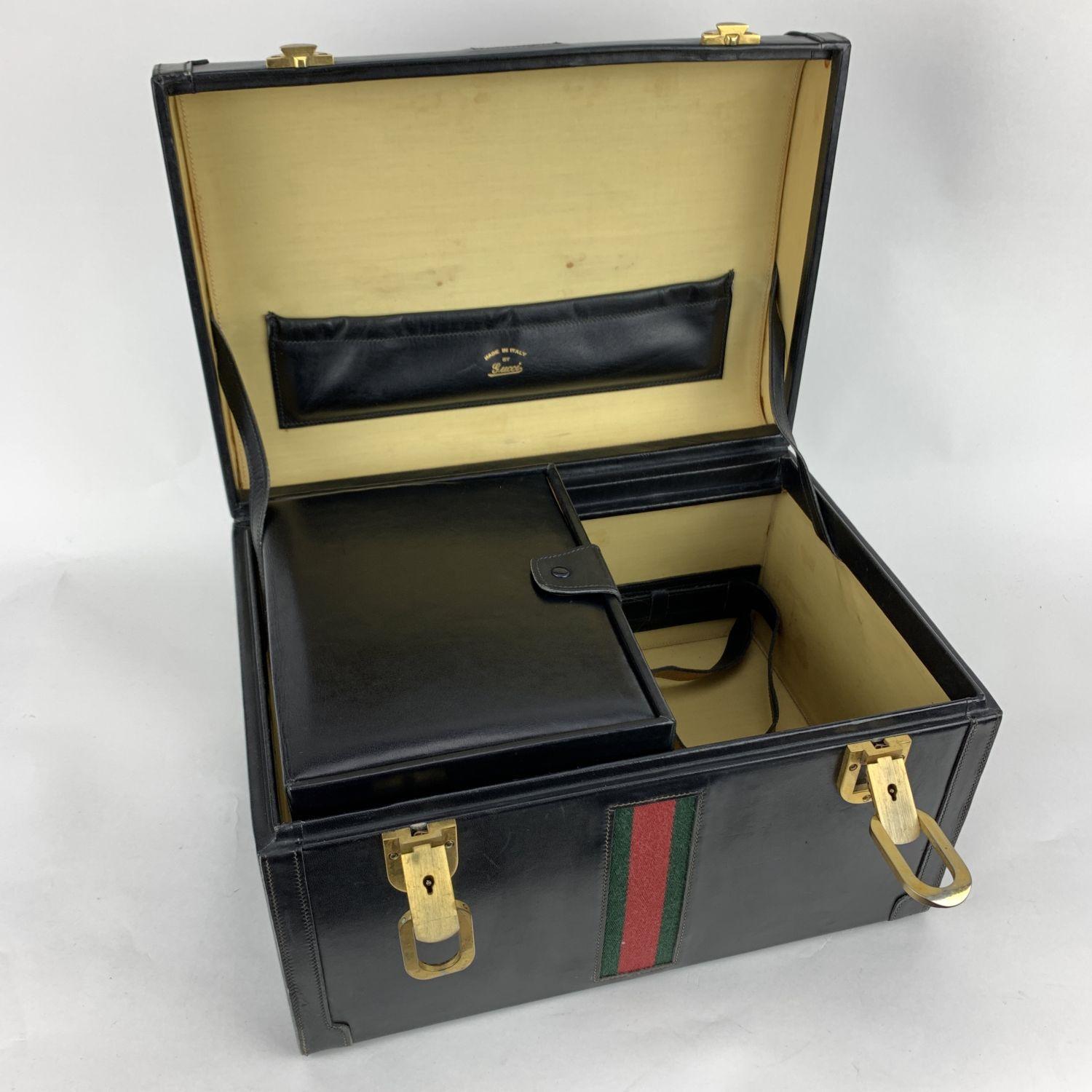 vintage leather train case