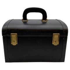 Gucci Vintage Schwarze Reisetasche Beauty Vanity Bag aus Leder