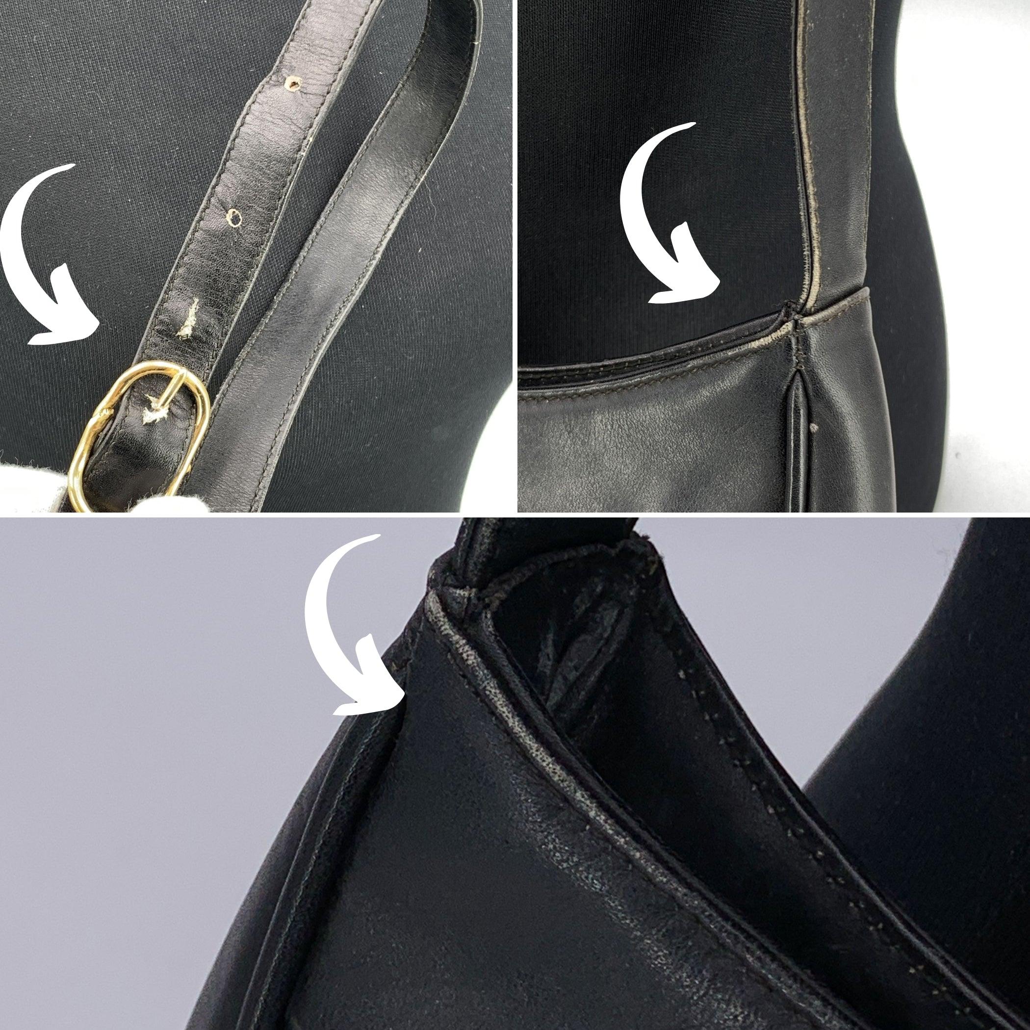 Gucci Vintage Leather Web Stripes Logo Shoulder Bag en vente 2