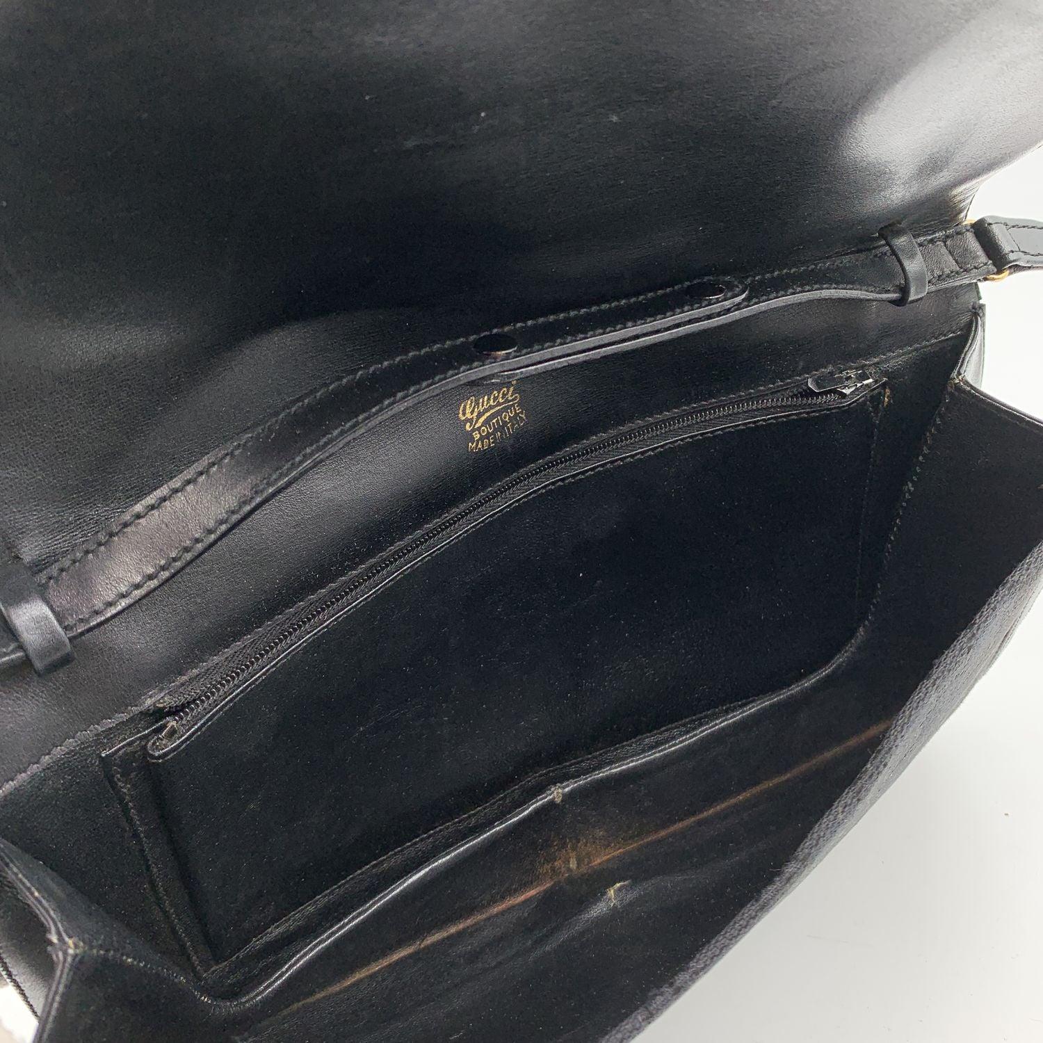 Gucci Vintage Black Monogram Canvas Convertible Shoulder Bag For Sale 1
