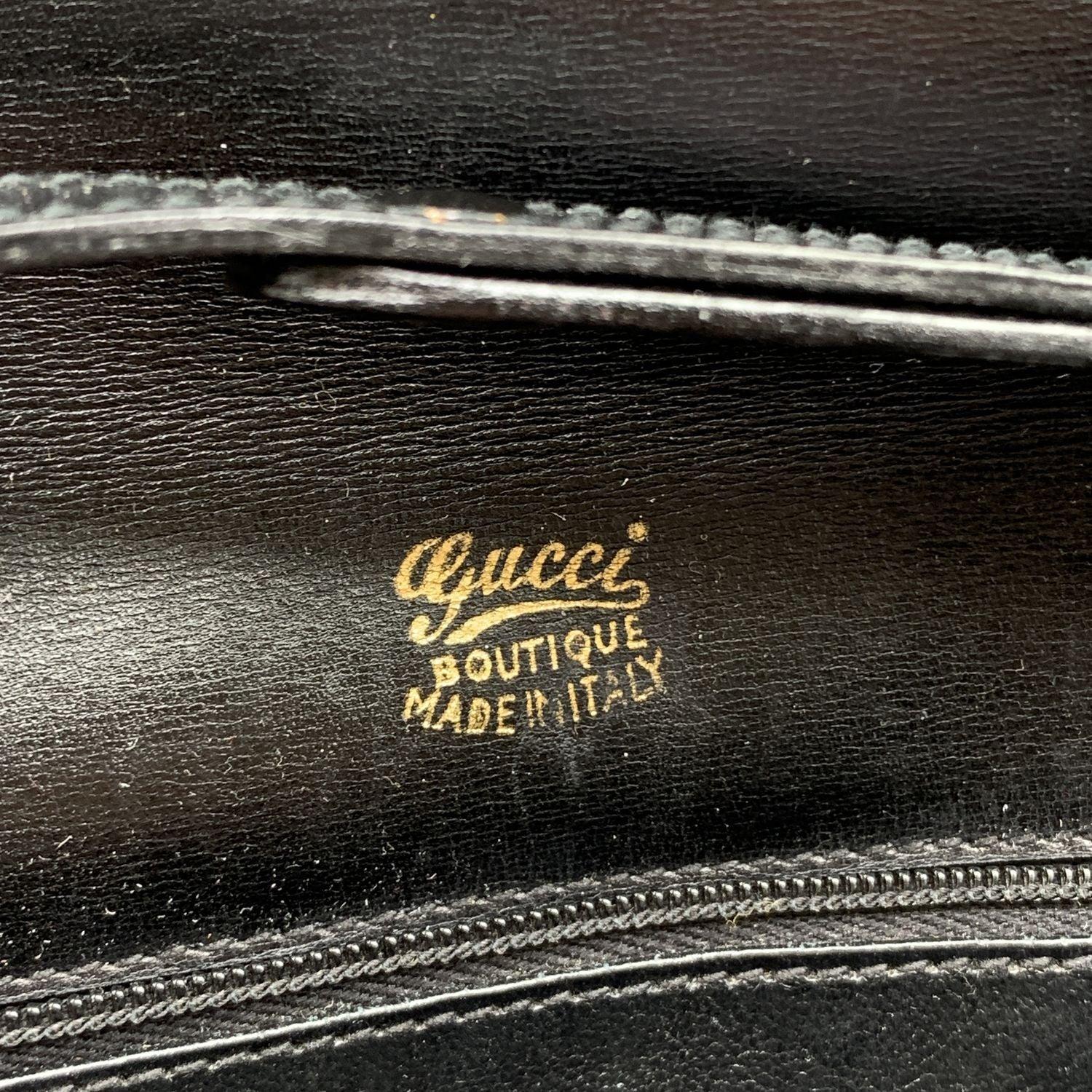 Gucci Vintage Black Monogram Canvas Convertible Shoulder Bag For Sale 2