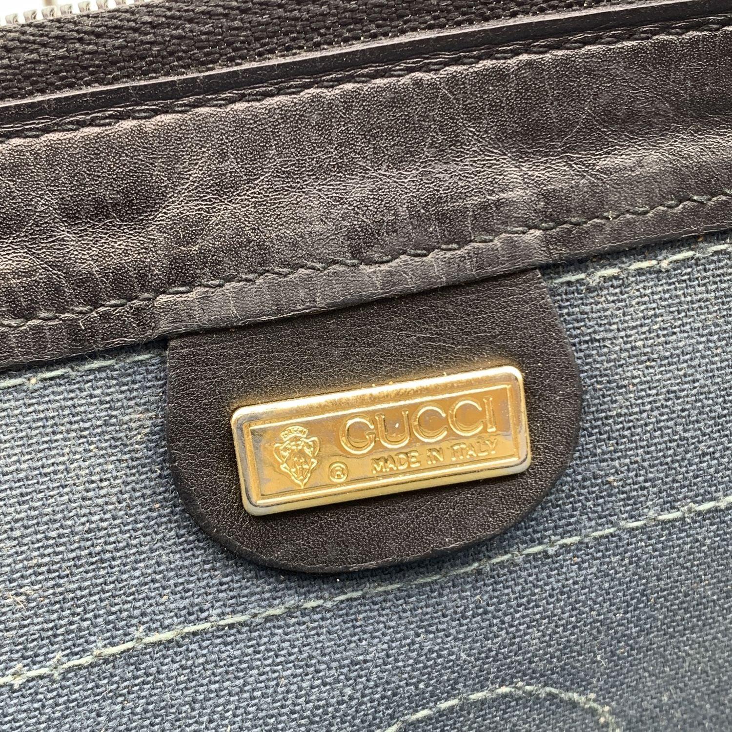 Femenino o masculino Portadocumentos Cartera Gucci Vintage Negro Monograma Lienzo