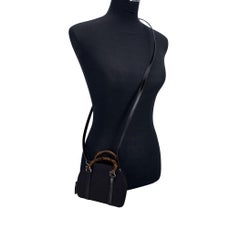 Gucci Vintage Black Nylon Bamboo WOC Wallet on Chain Crossbody