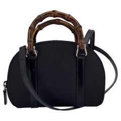 Gucci Vintage Black Nylon Bamboo WOC Wallet on Chain Crossbody
