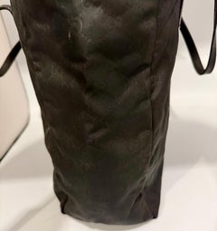 Gucci Vintage Black Nylon , Gucci Large Tote Bag with GG pattern for women