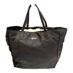 Gucci Vintage Black Nylon , Gucci Large Tote Bag with GG pattern for women