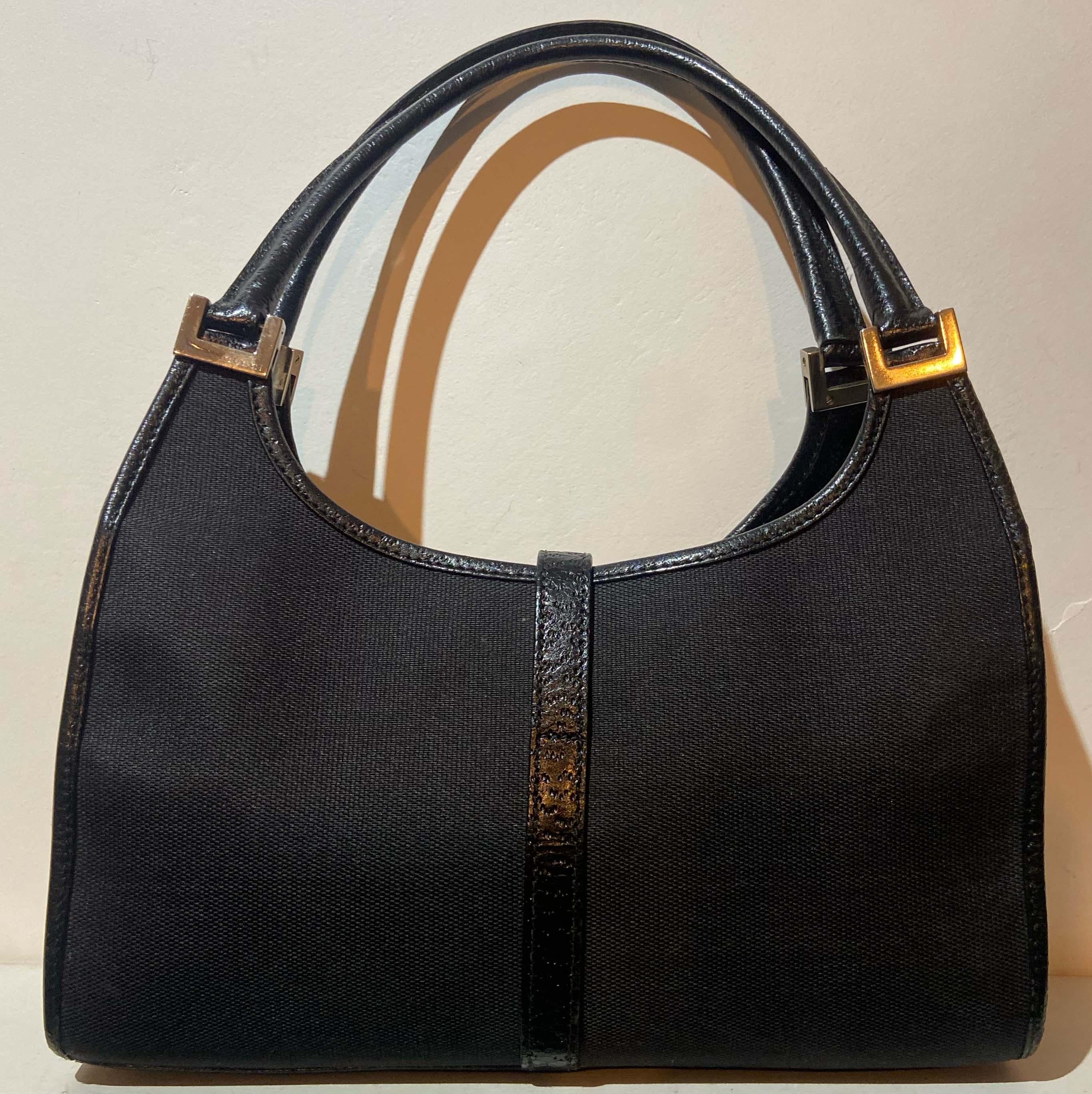 Gucci Vintage Black Nylon Jackie Handbag 1