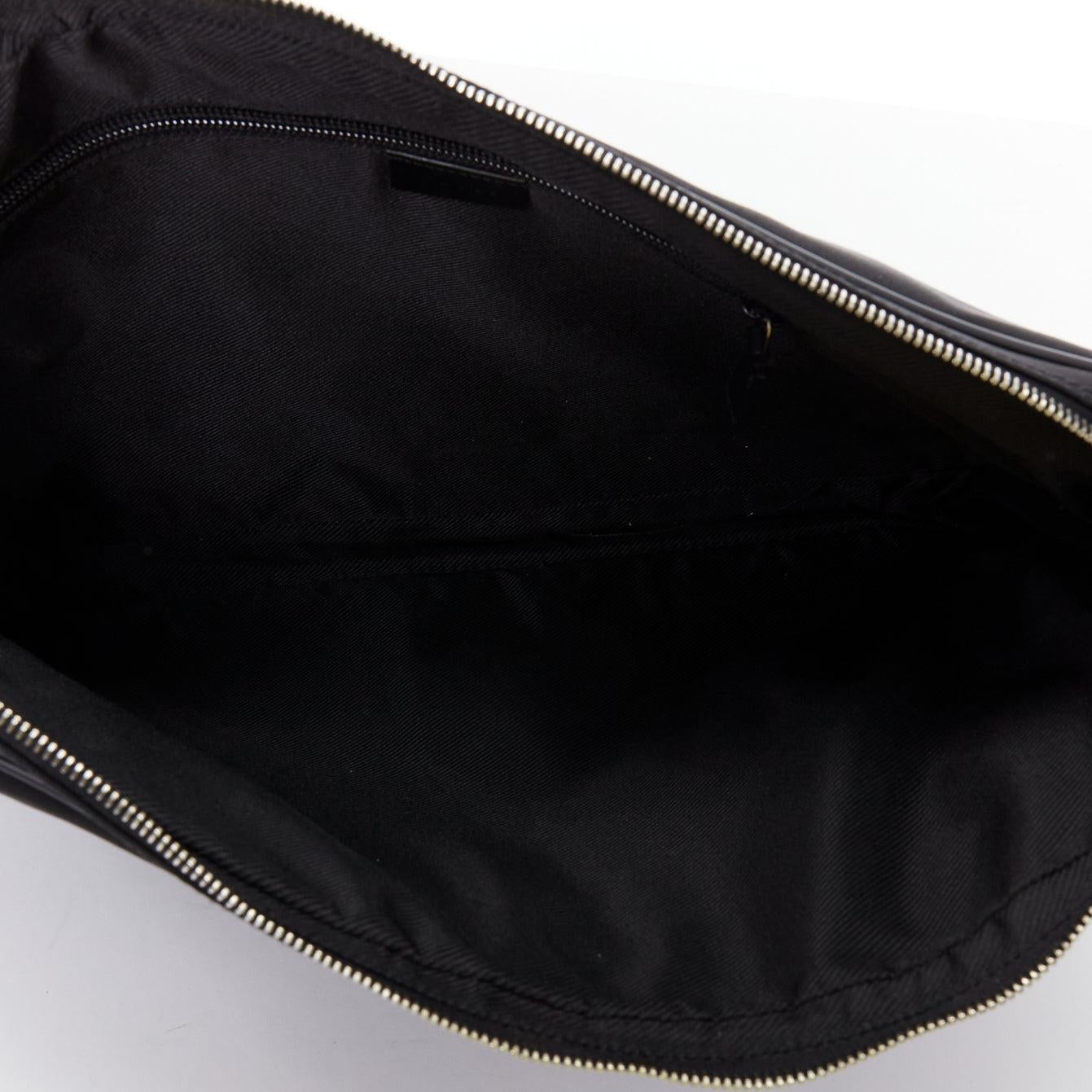 GUCCI VINTAGE negro nylon cuero recorte crossbody mensajero bolso del ordenador portátil en venta 4