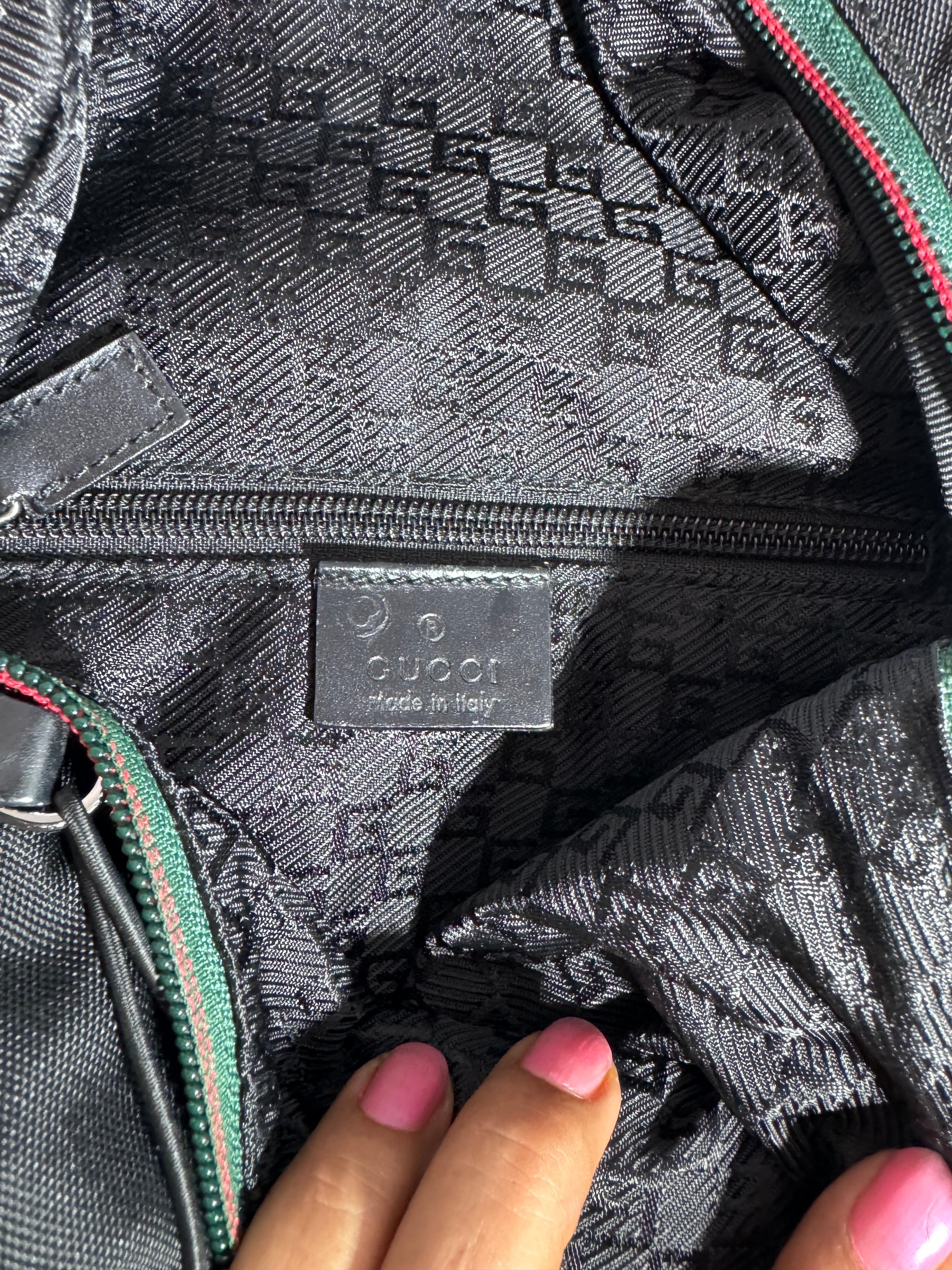Gucci Vintage Black Nylon ,  Small Eden Day Back Pack Black, Made in Italy For Sale 6