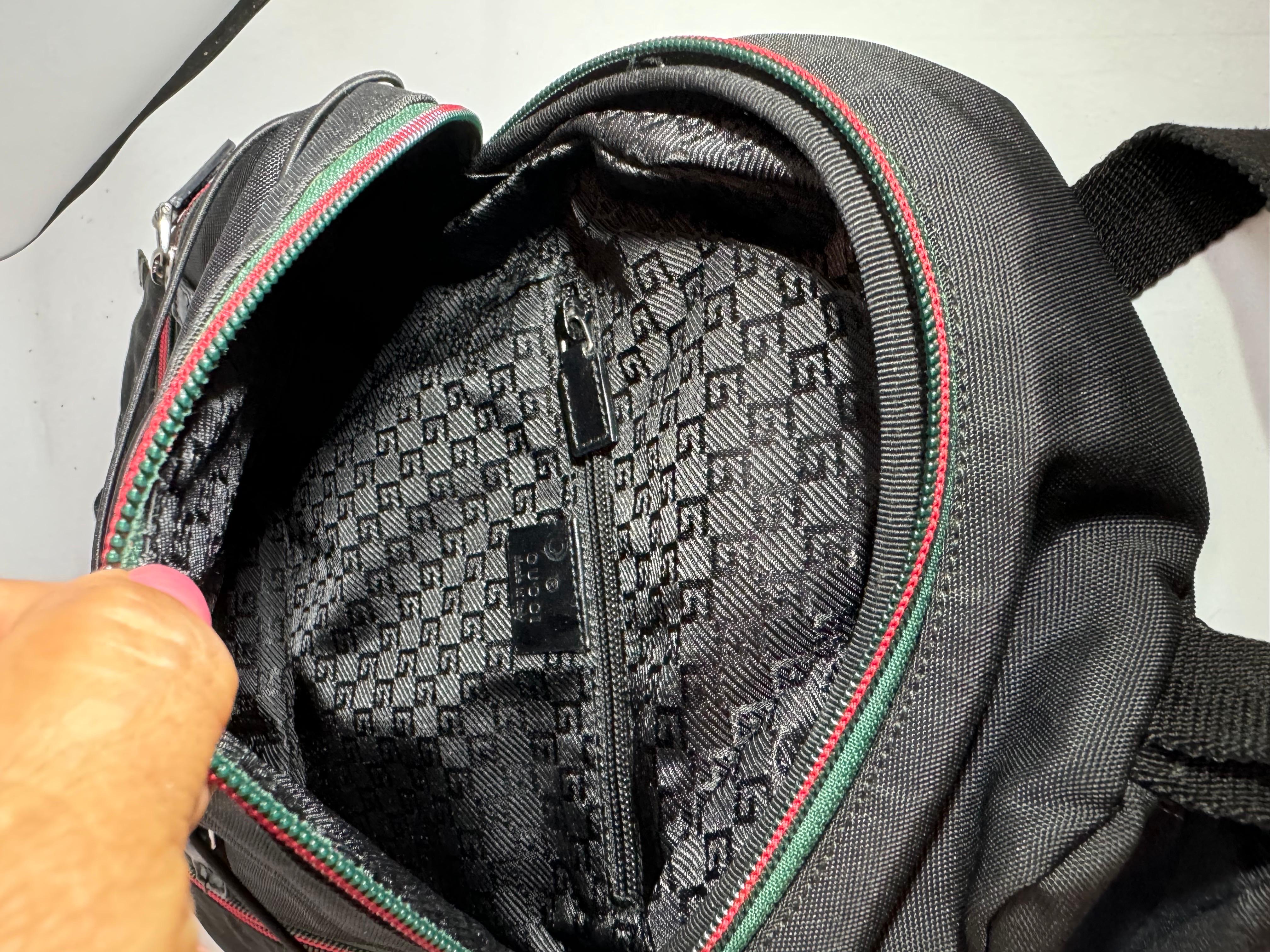 Gucci Vintage Black Nylon ,  Small Eden Day Back Pack Black, Made in Italy For Sale 8