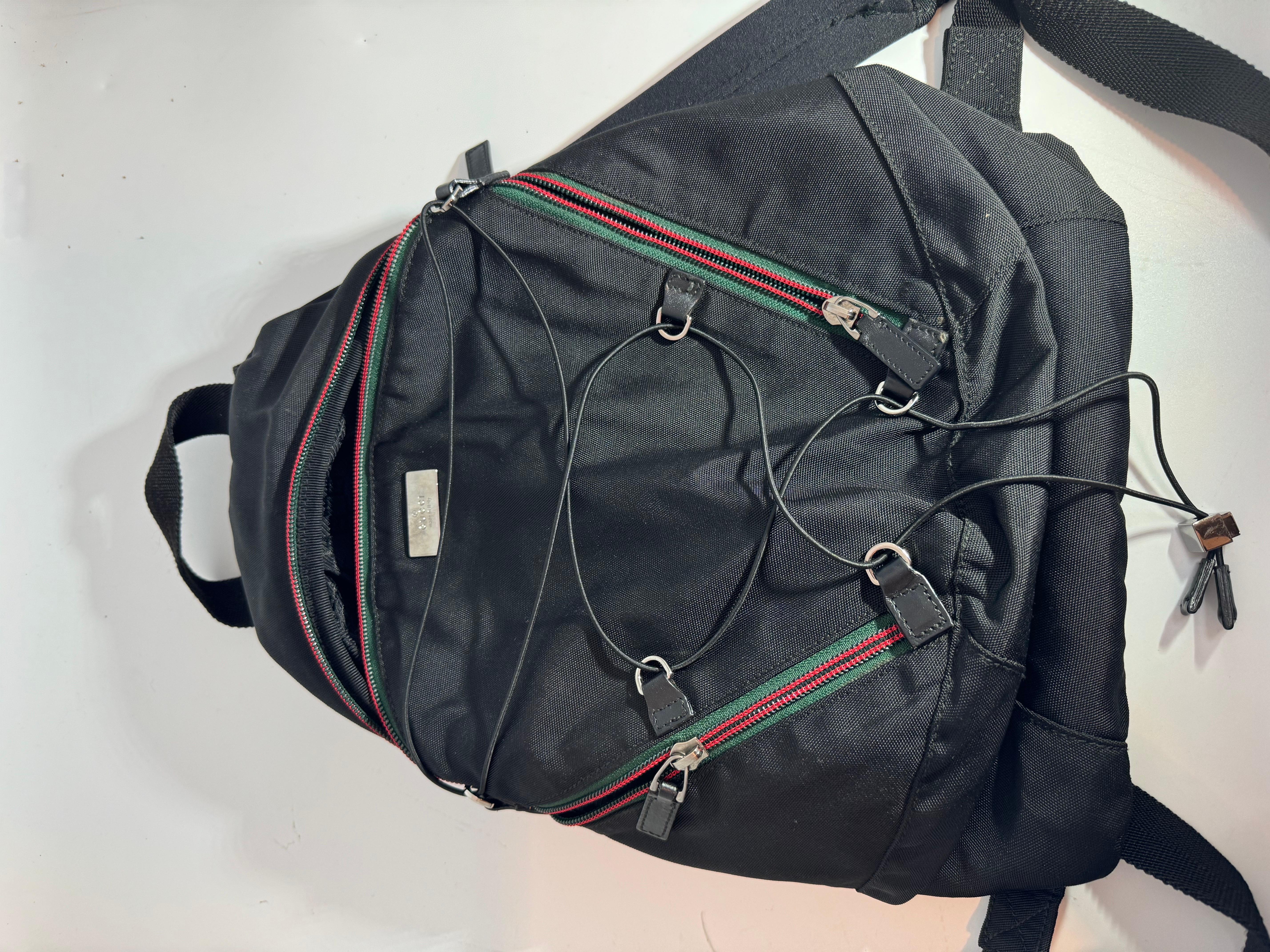 Gucci Vintage Black Nylon ,  Small Eden Day Back Pack Black, Made in Italy For Sale 9