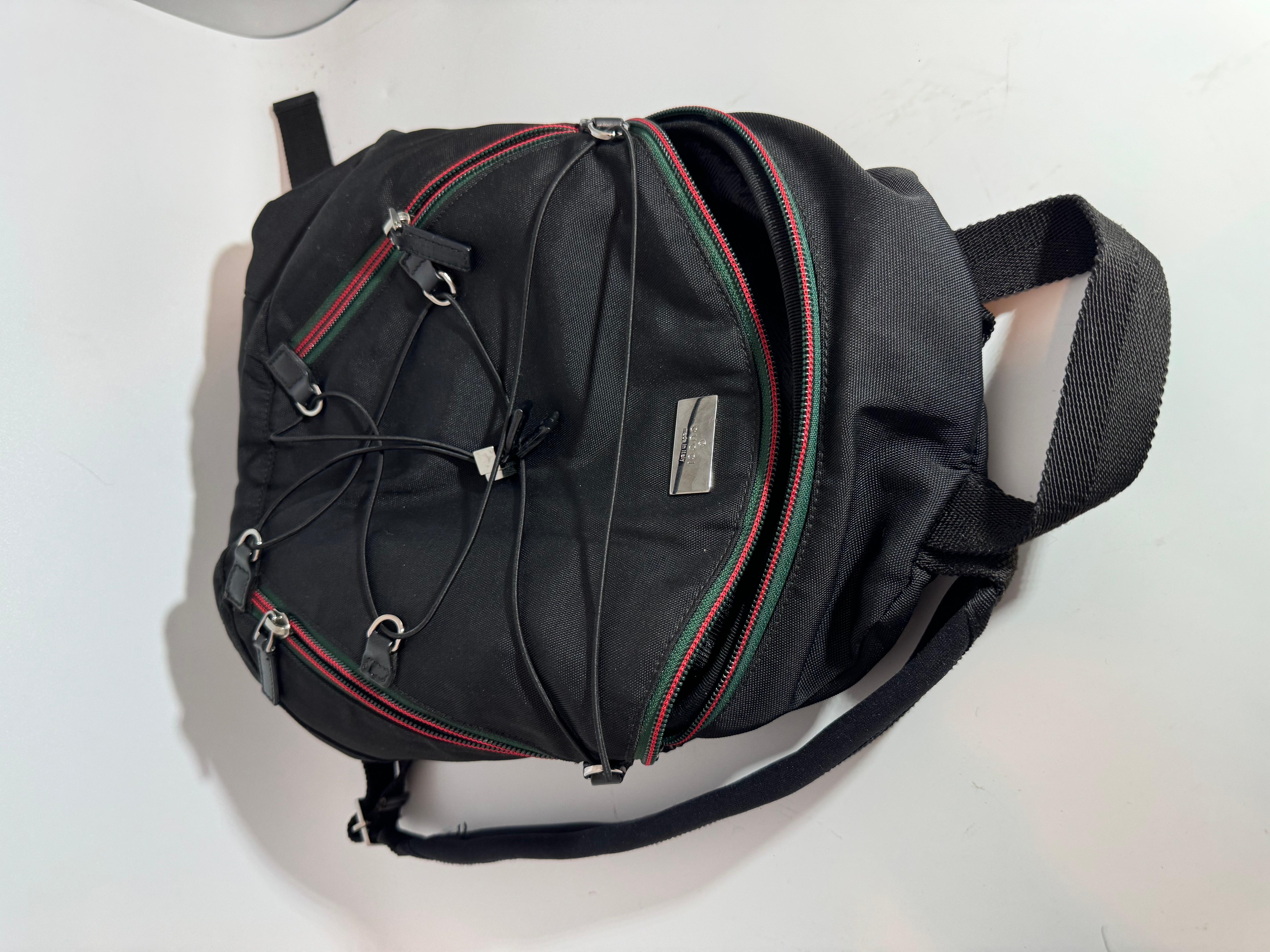 Gucci Vintage Black Nylon ,  Small Eden Day Back Pack Black, Made in Italy For Sale 10