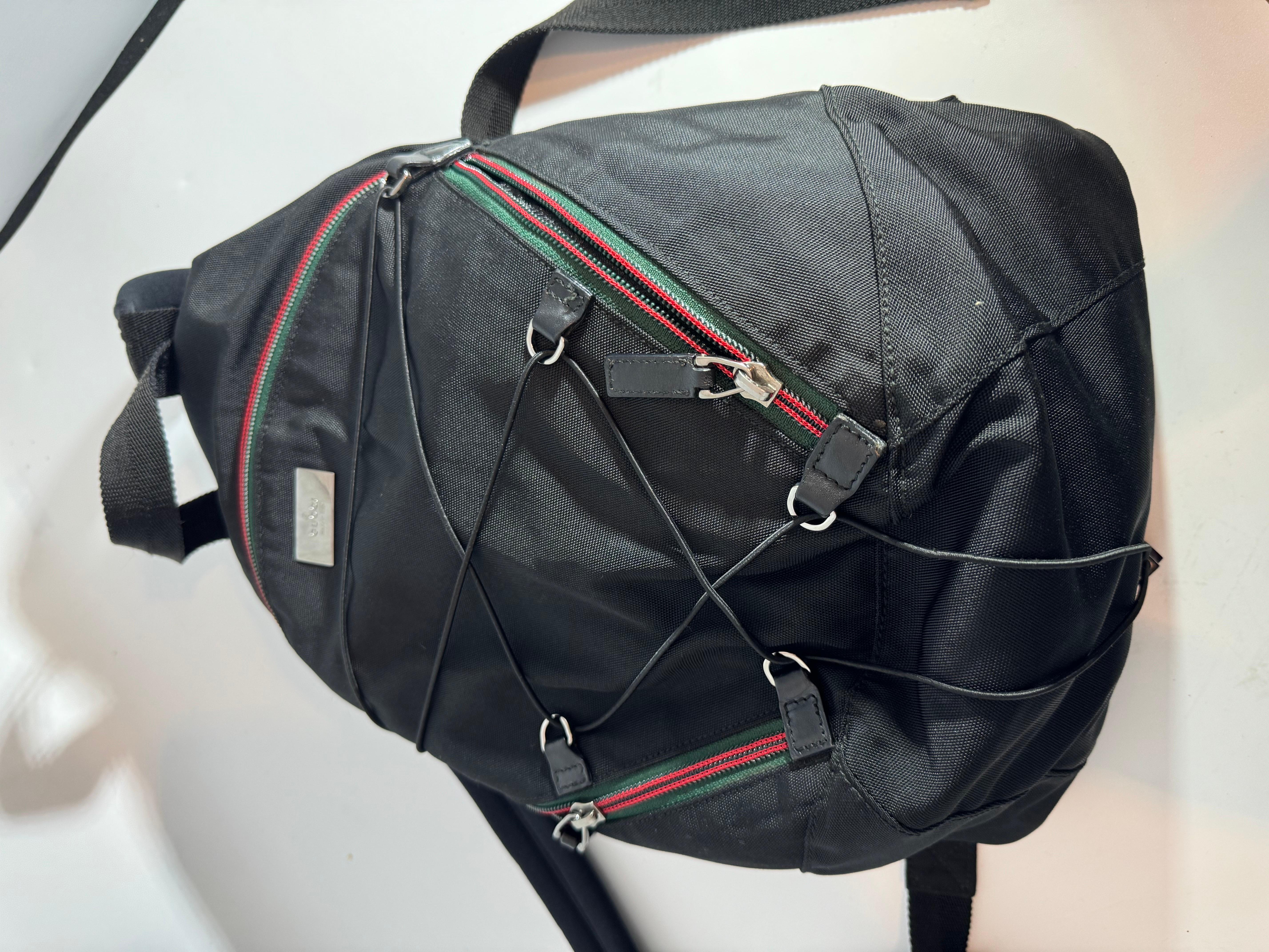 Gucci Vintage Black Nylon ,  Small Eden Day Back Pack Black, Made in Italy In Excellent Condition For Sale In New York, NY