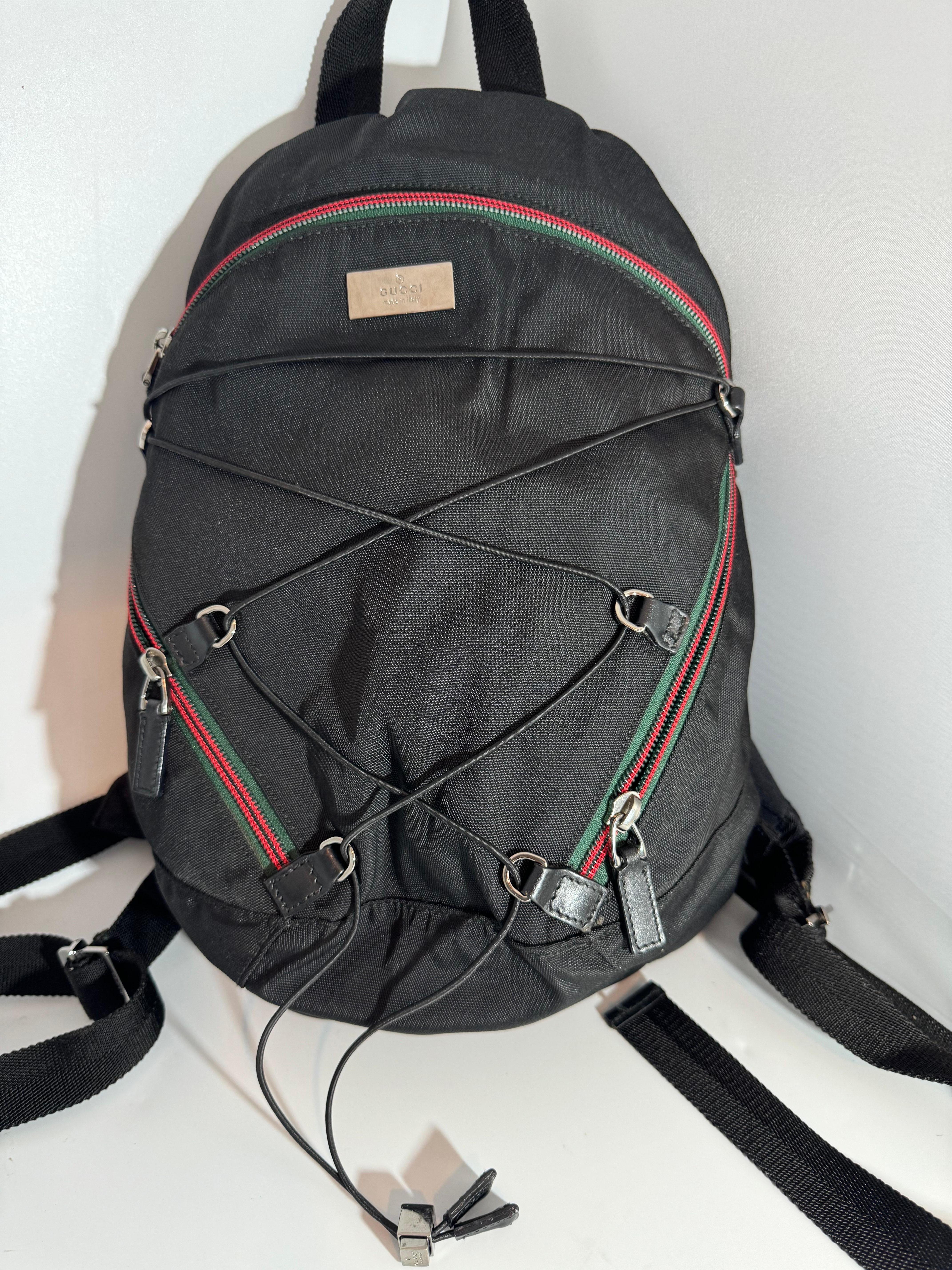 Gucci Vintage Black Nylon ,  Small Eden Day Back Pack Black, Made in Italy For Sale 3