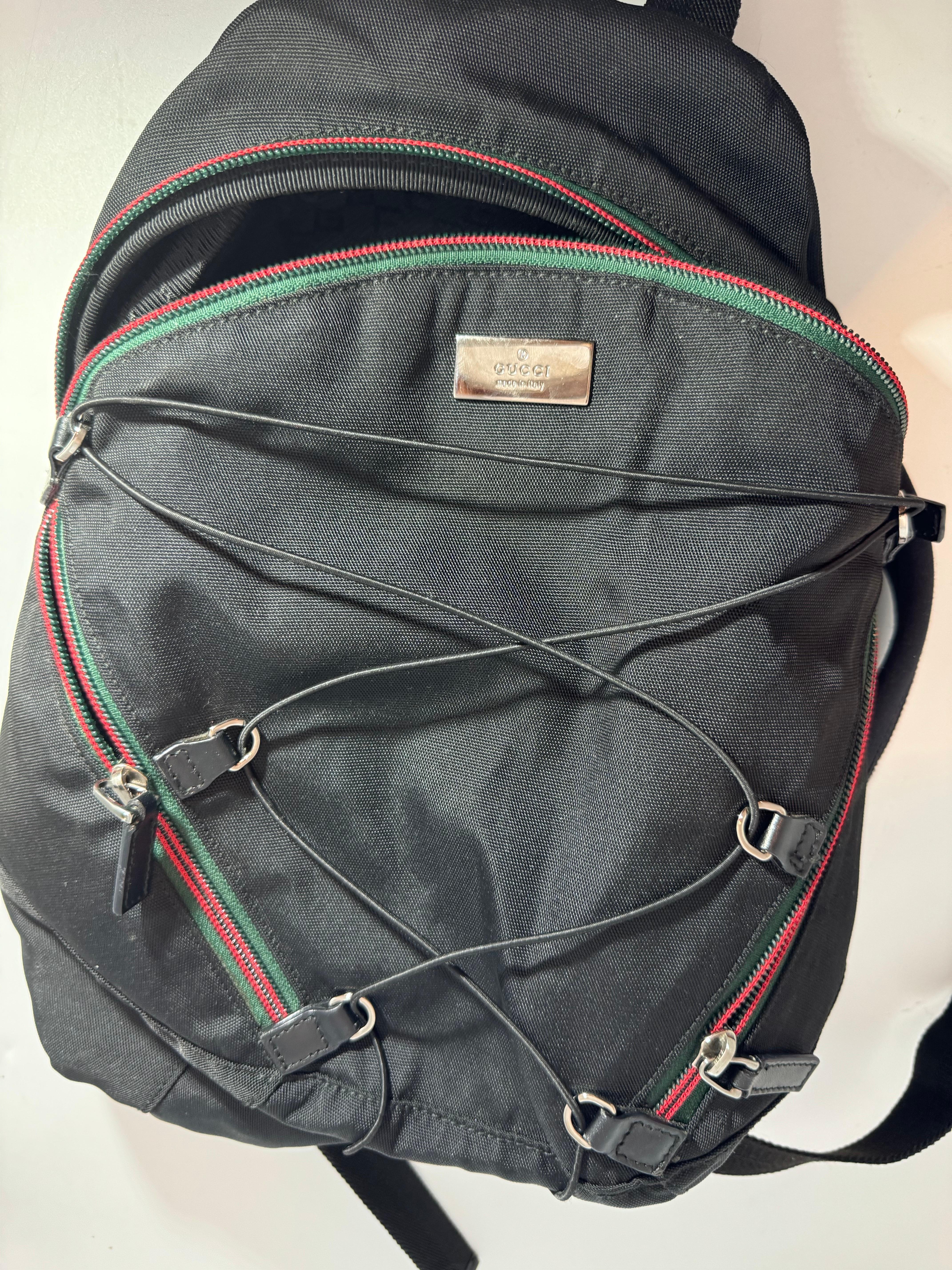 Gucci Vintage Black Nylon ,  Small Eden Day Back Pack Black, Made in Italy For Sale 5